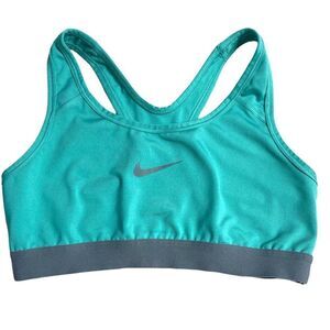 Nike Dri- Fit Sports Bra Size Small Teal Blue Green Non Padded Yoga Athletic Gym
